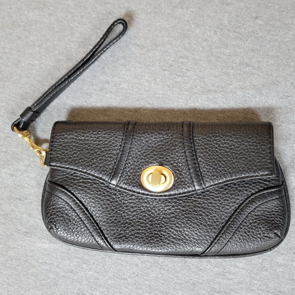Talbots Black Leather Wristlet